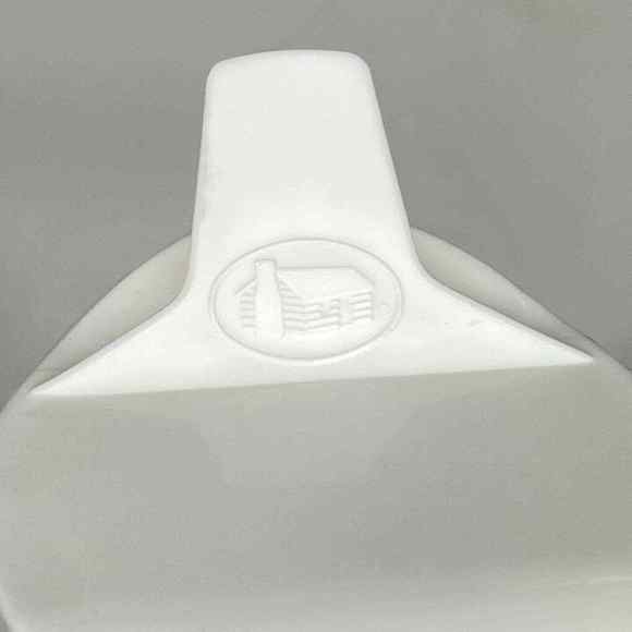 Vintage Glass Log Cabin Syrup Dispenser Jar Jug Plastic Top and Handle - Picture 5 of 8